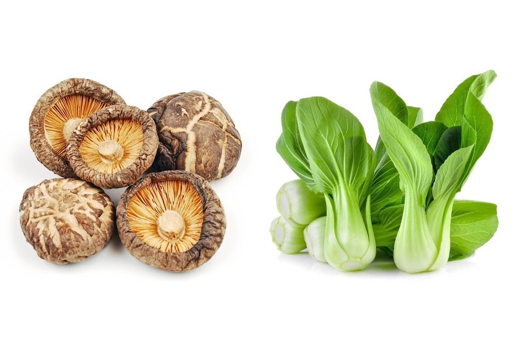 Cải thìa xào nấm đông cô 1
