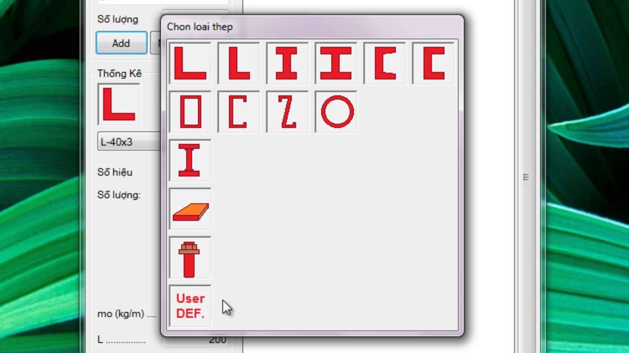 phần mềm thống kê thép 3