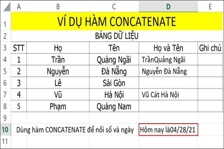 Nối chuỗi trong excel - hình 5