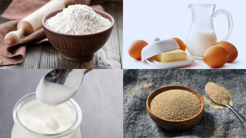 Nguyên liệu làm bánh mì sữa chua