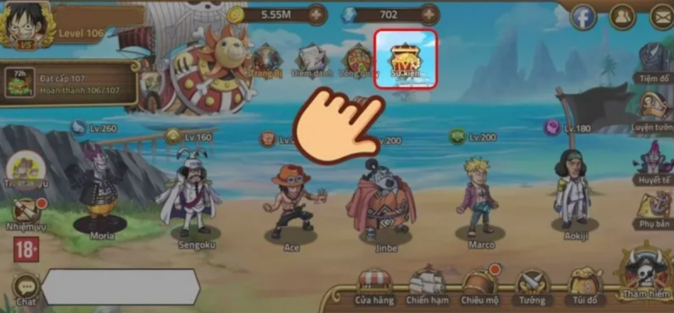 Truy cập vào giao diện của game