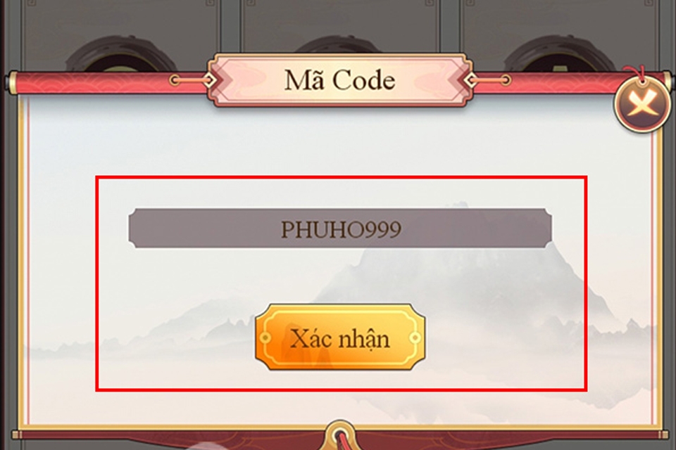 Nhập mã code game vào ô trống mới xuất hiện và cuối cùng chọn Xác nhận để hoàn tất.