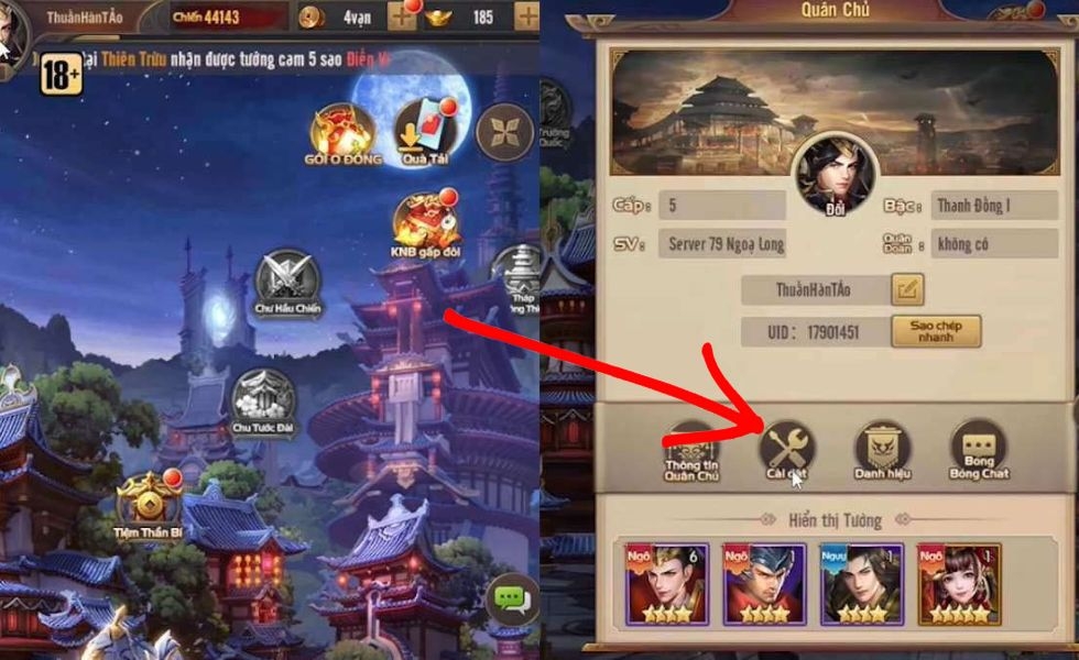 cài đặt game