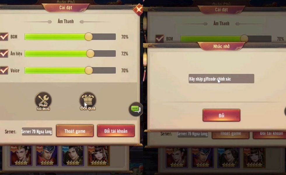 nhập mã code game