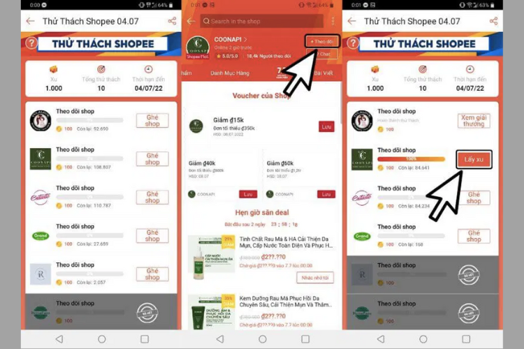 Cách 2 tham gia thử thách Shopee