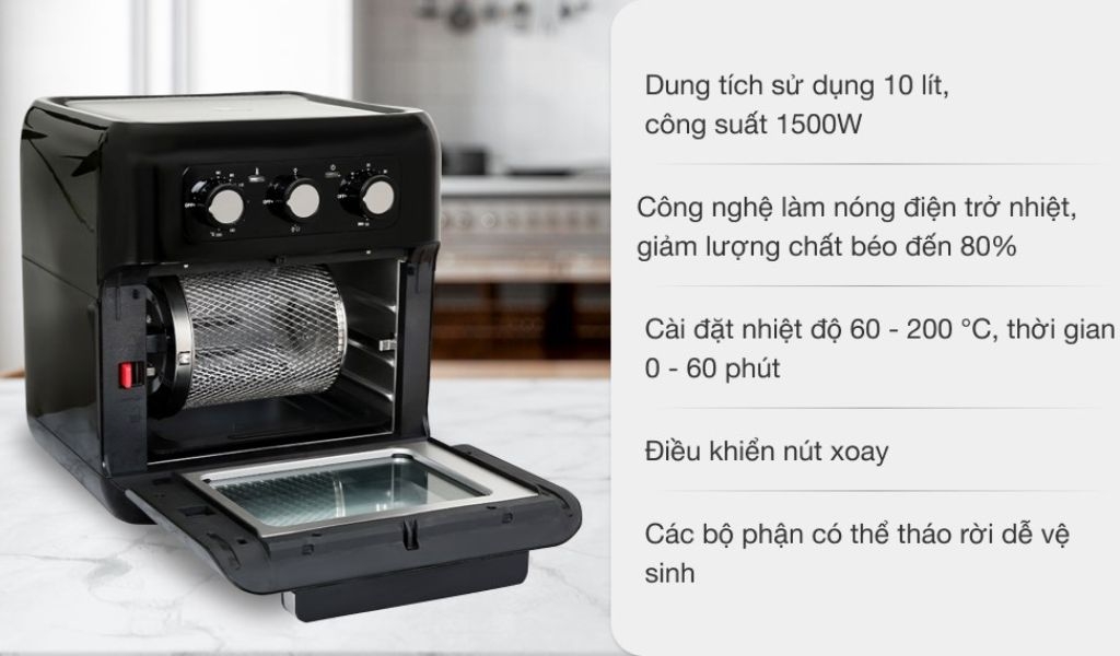 Nồi chiên không dầu dưới 3 triệu nên mua 2024 đáp ứng nhiều nhu cầu nấu nướng 1