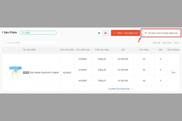Cách đăng bài trên Shopee cho hàng loạt sản phẩm