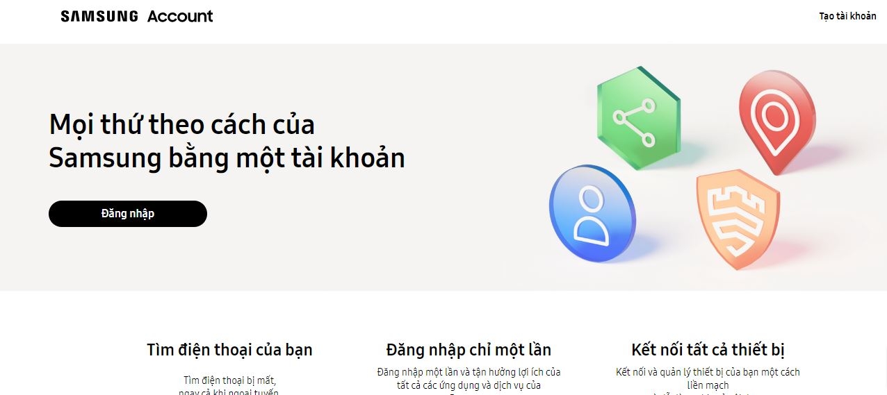 đăng nhập Samsung Account - hình 2