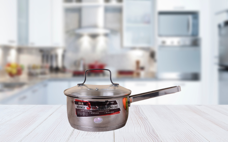 Quánh inox 16cm Happycook Q16 MLGP