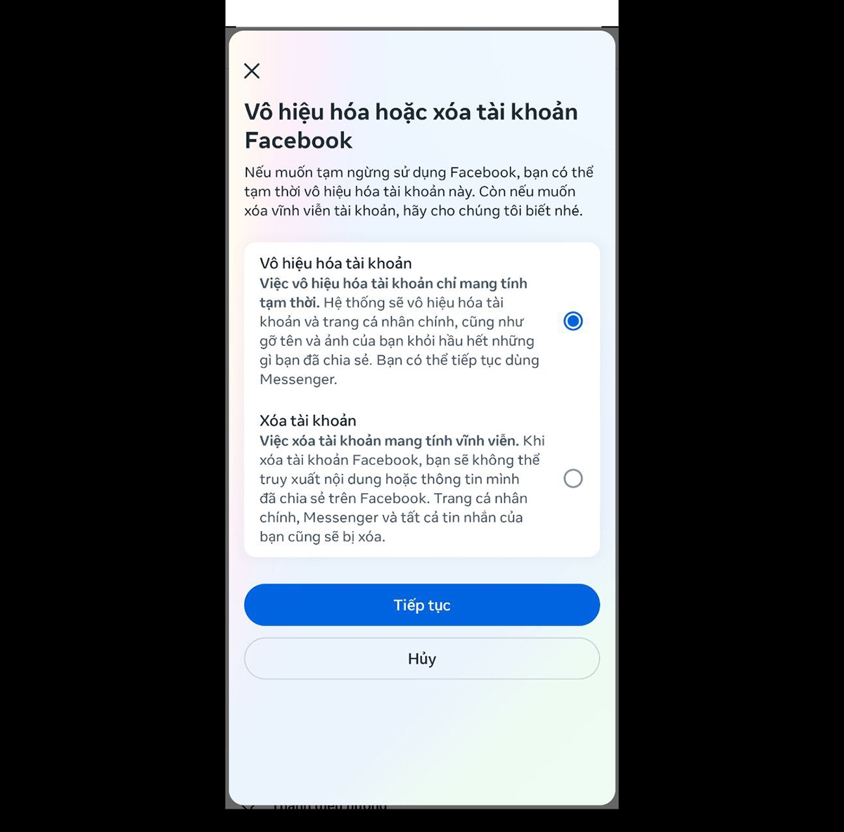 cách khóa facebook tạm thời trên iphone - hình 5