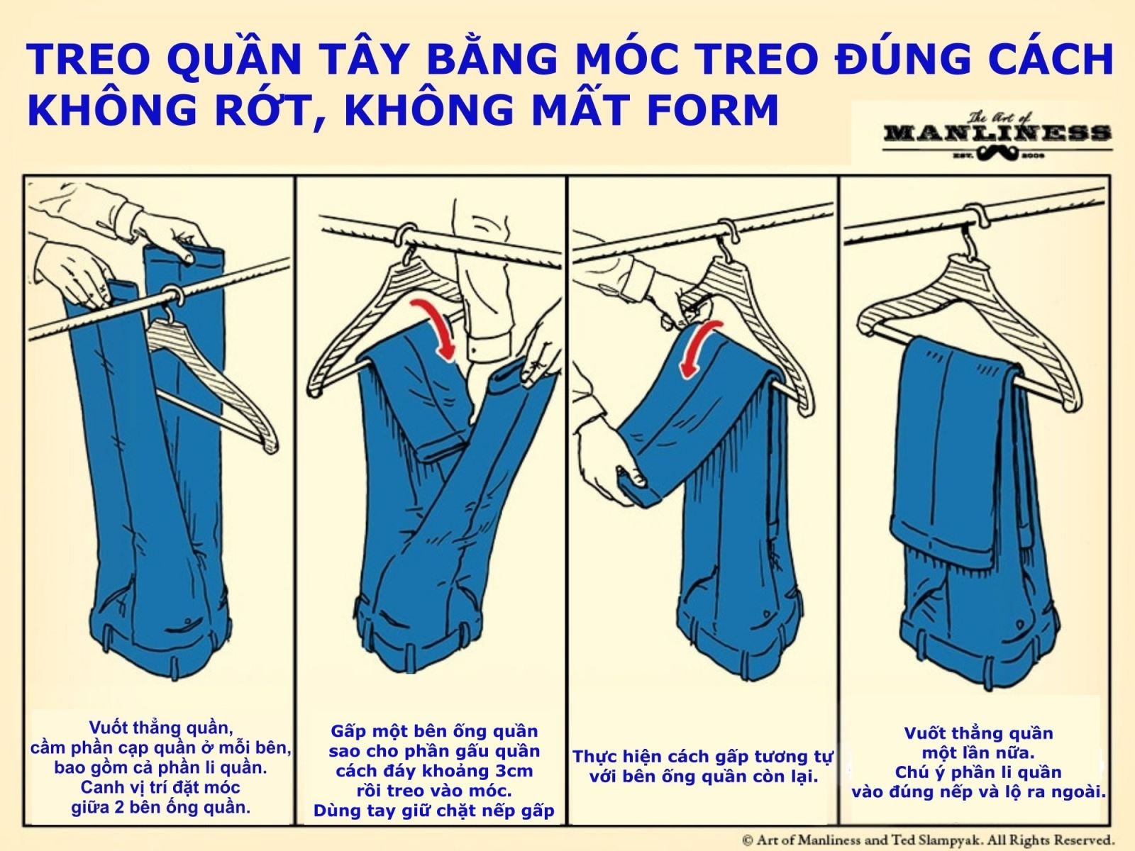 Bật mí những cách treo quần tây đúng cách - 5