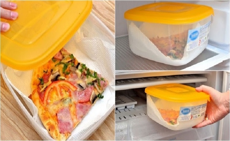 Bảo quản pizza bằng hộp kín