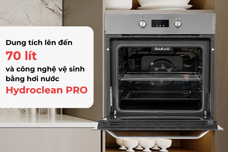 Lò nướng Teka HCB 6435 có dung tích lên đến 70 lít và chế độ vệ sinh tự động