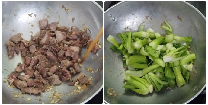 Công thức và cách làm thịt bò xào rau cải thìa - 6