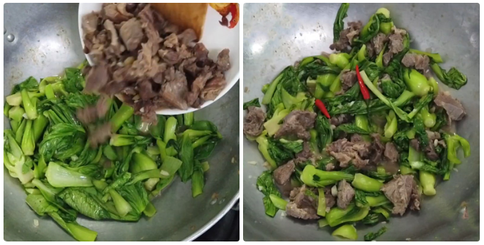 Công thức và cách làm thịt bò xào rau cải thìa - 7