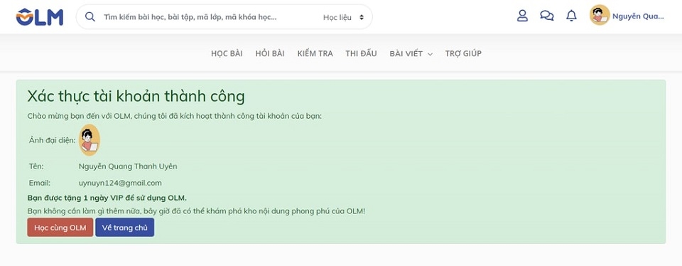 Cách đăng ký tài khoản OLM.VN bước 5