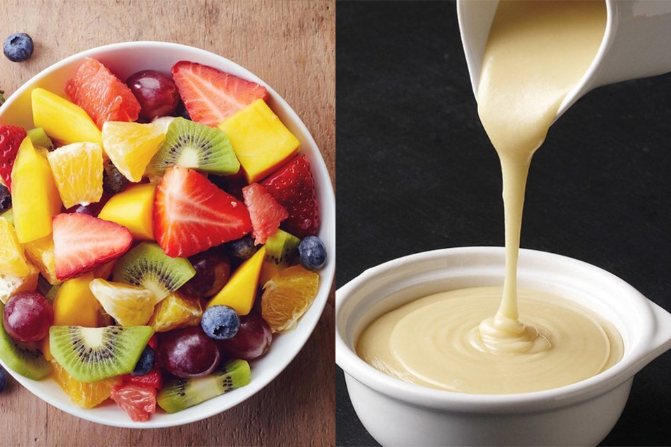 Hướng dẫn làm hoa quả dầm sữa đặc