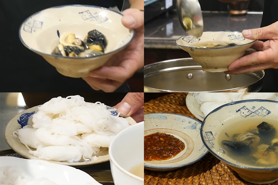 Bước 5: Hoàn thành bún ốc nguội