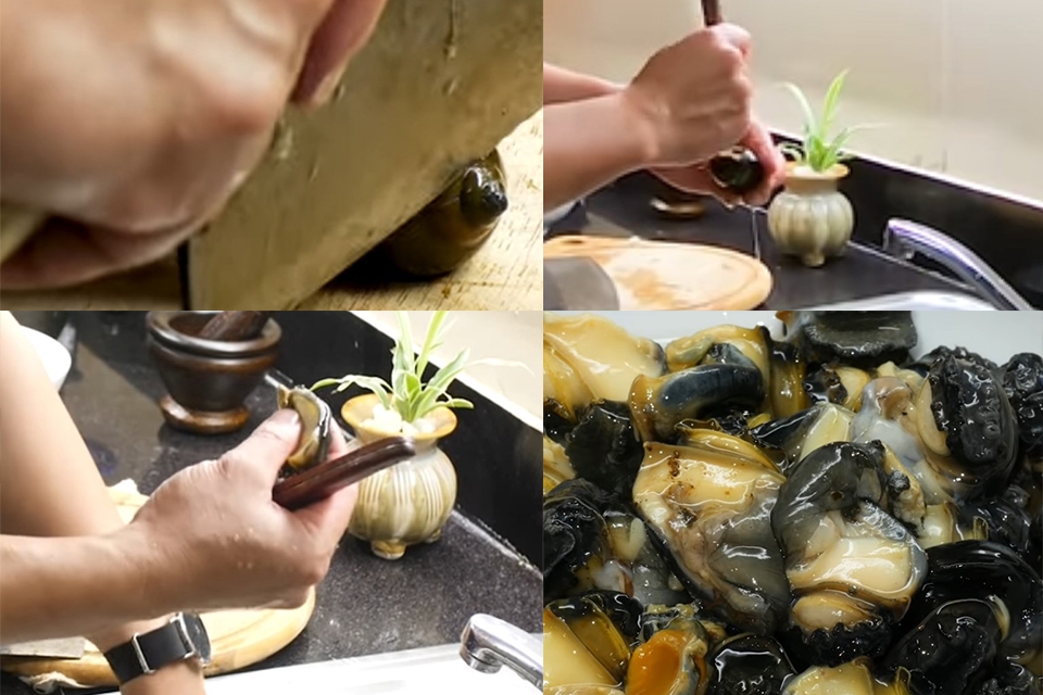Bước 2: Lấy thịt ốc