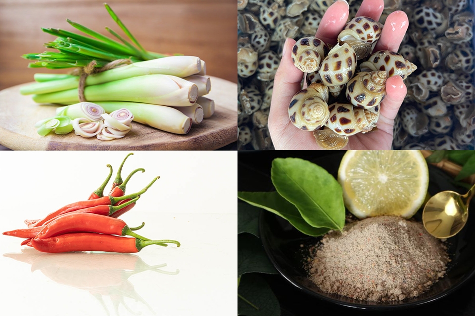 Chuẩn bị nguyên liệu ốc hương hấp sả
