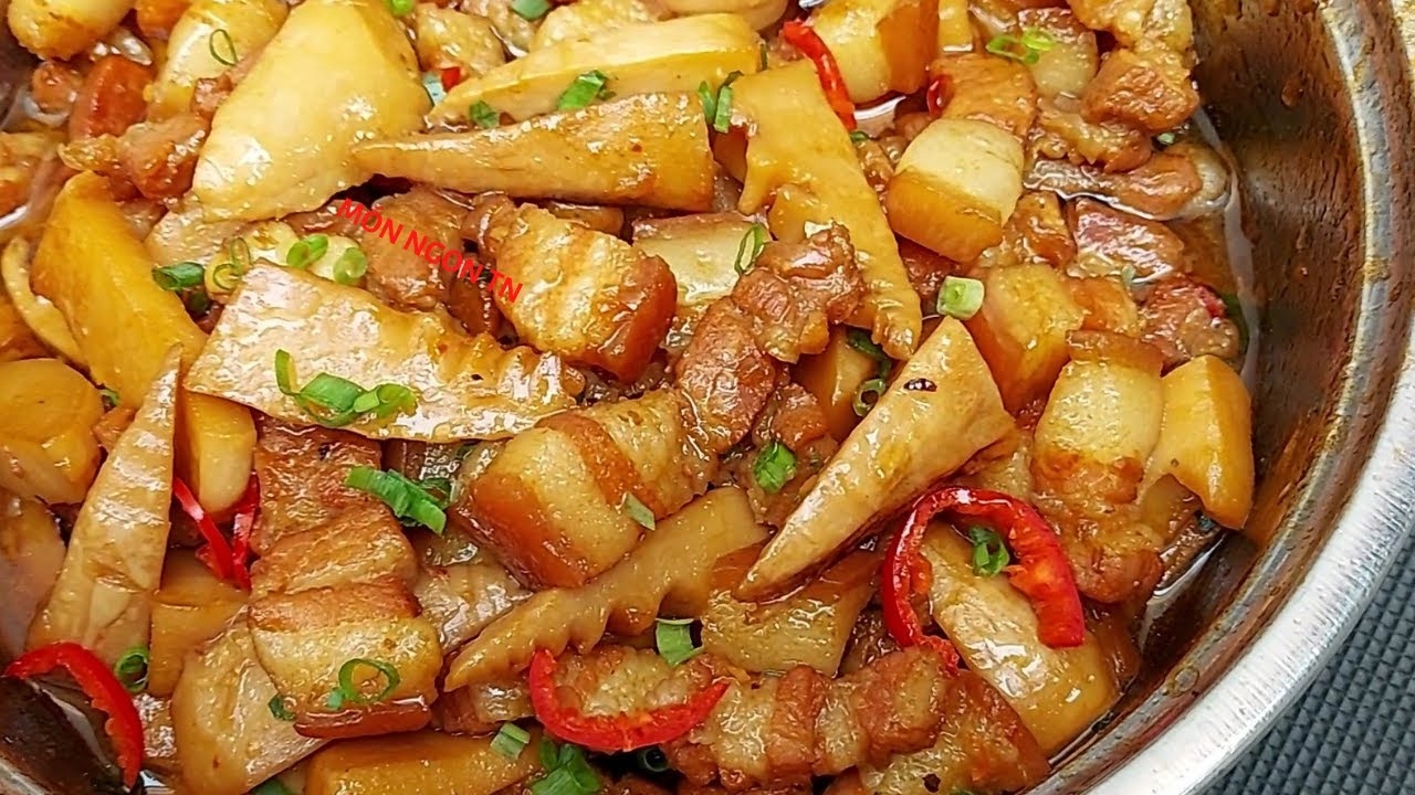 cách kho măng khô với thịt heo ngày tết - Ảnh 3
