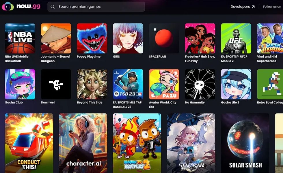 tìm game trên now.gg