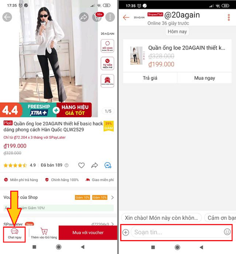 Cách nhắn tin cho shop trên Shopee (Hình 2)