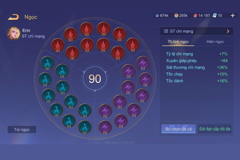 Bảng ngọc bùng nổ sát thương chí mạng