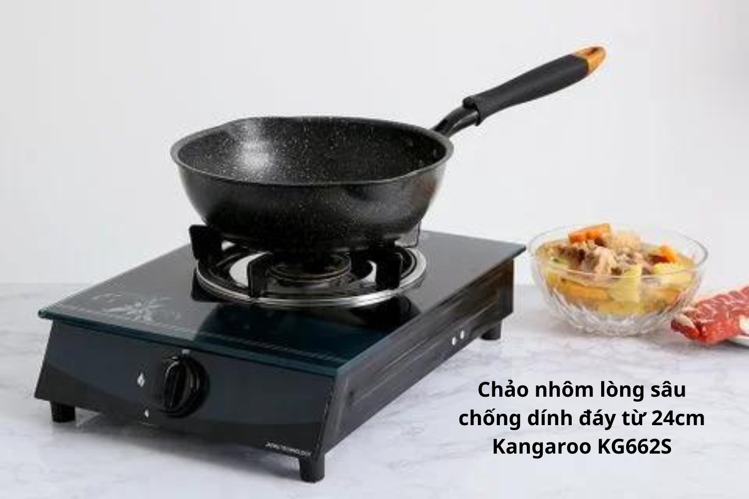 Chảo nhôm chống dính sâu lòng Kangaroo KG662S