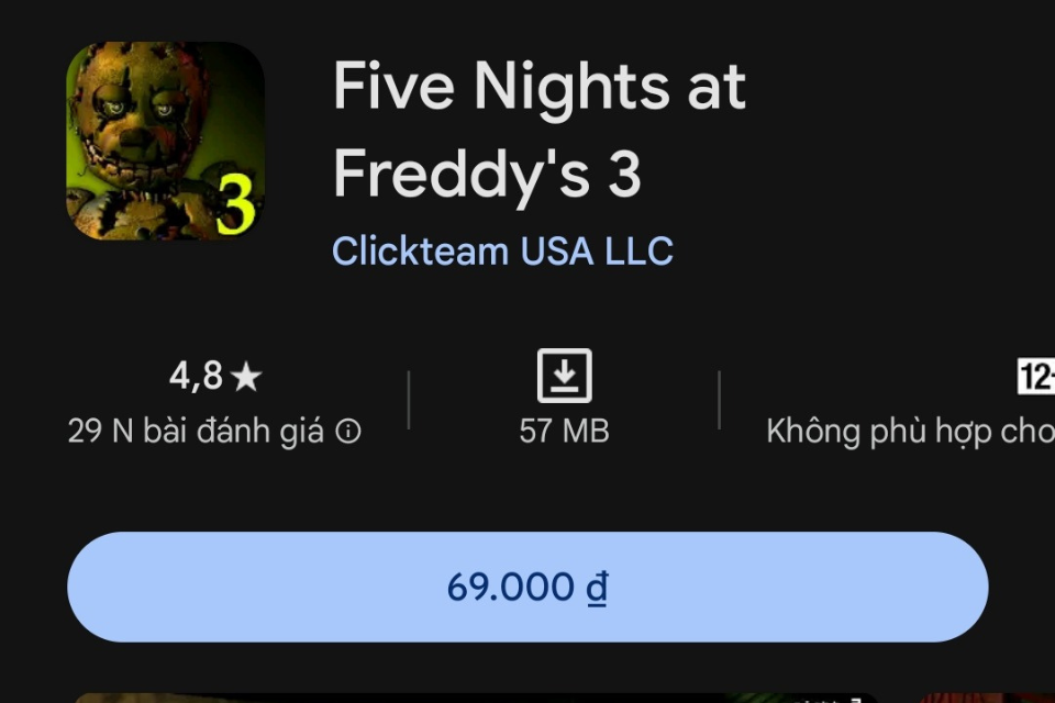 FNAF3 thanh toán 1s
