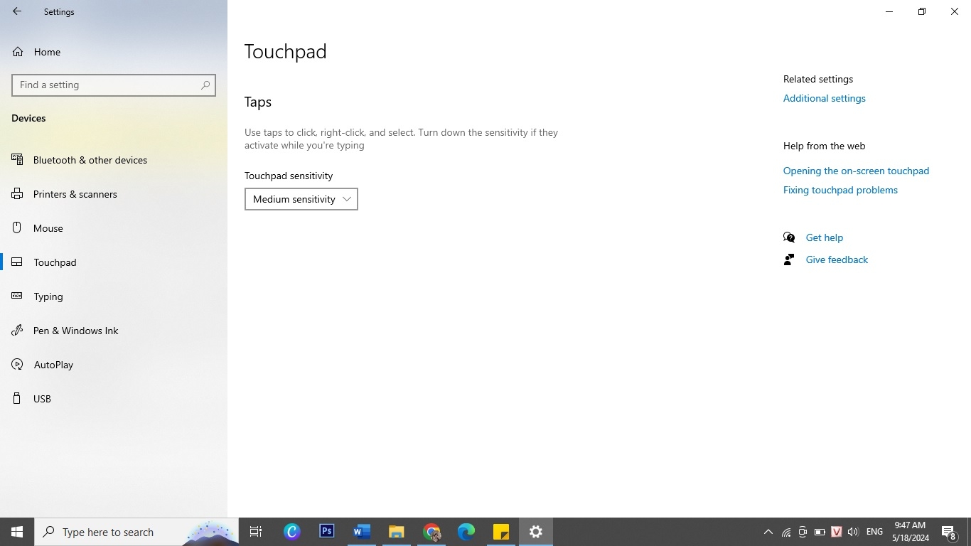 máy tính bị đơ chuột cảm ứng 3
