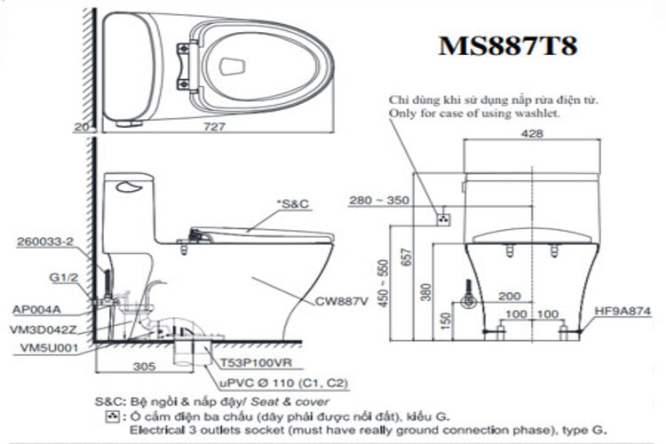 kích thước bồn cầu tiêu chuẩn-h4