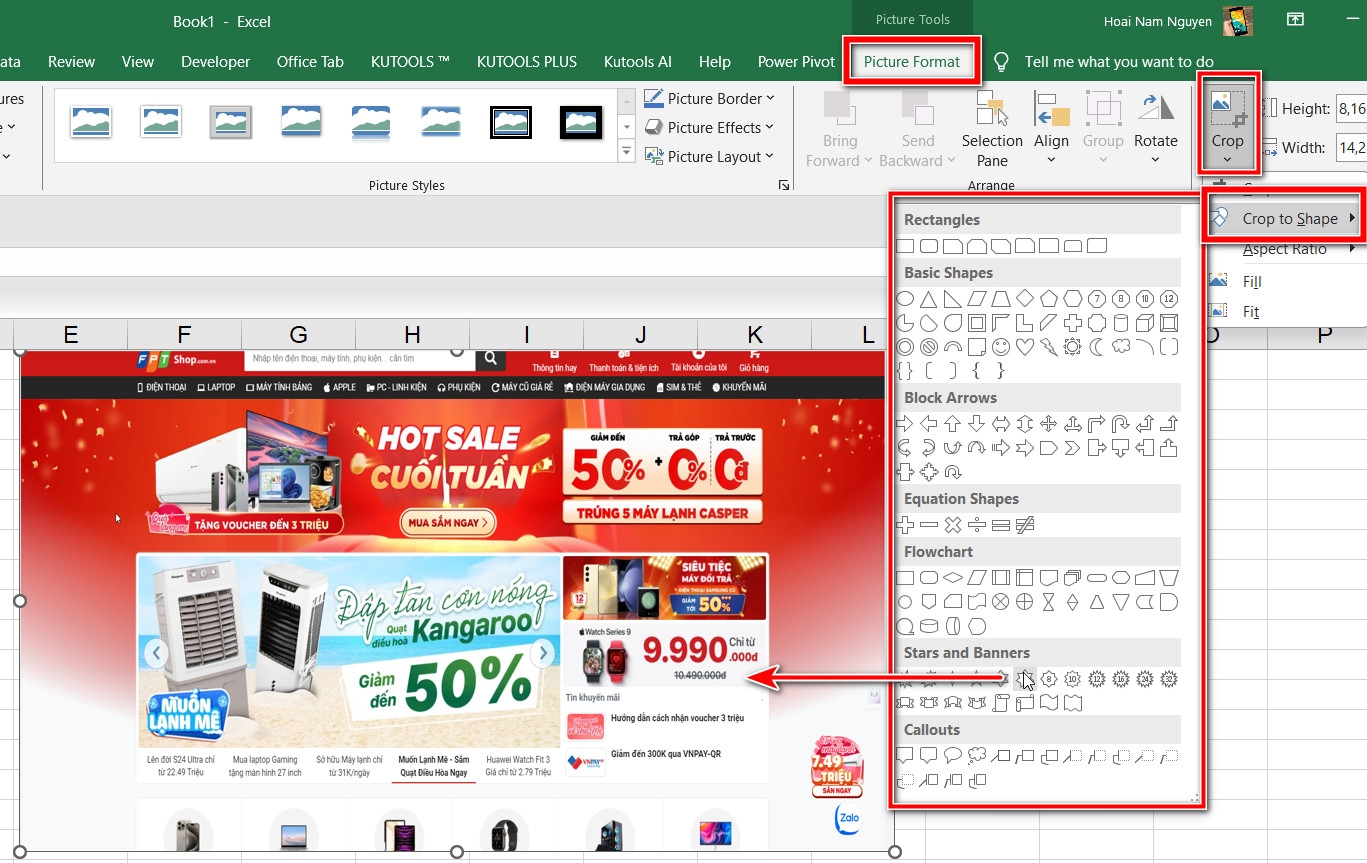 Hướng dẫn cắt ảnh trong Excel - hình 5