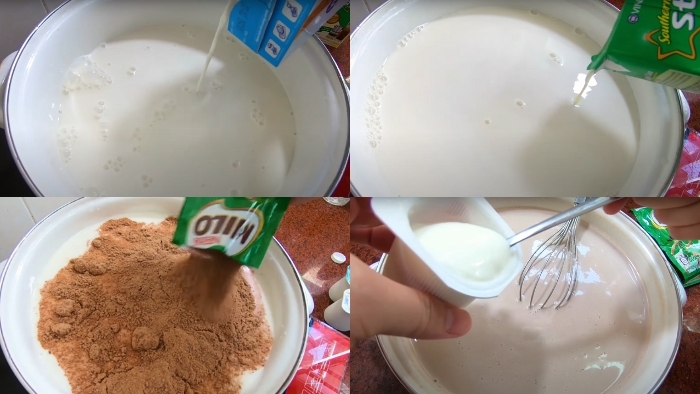 Các bước thực hiện món sữa chua milo (hình 2)