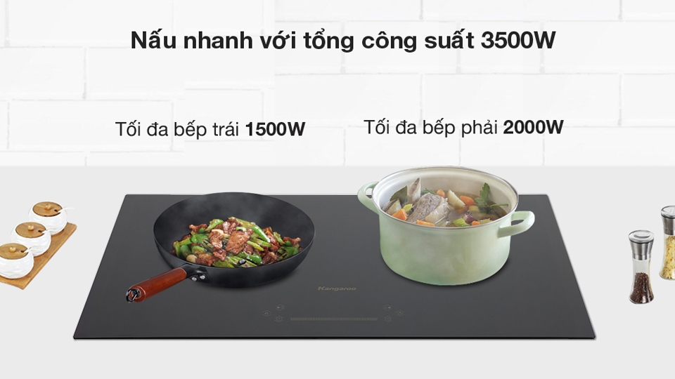 Bếp điện từ đôi Kangaroo KG851i.