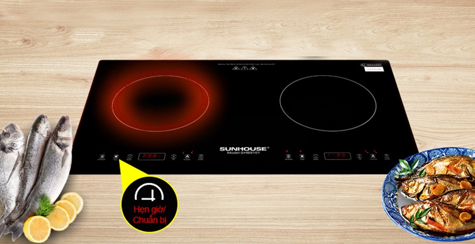 Bếp điện từ đôi Sunhouse SHB9101.