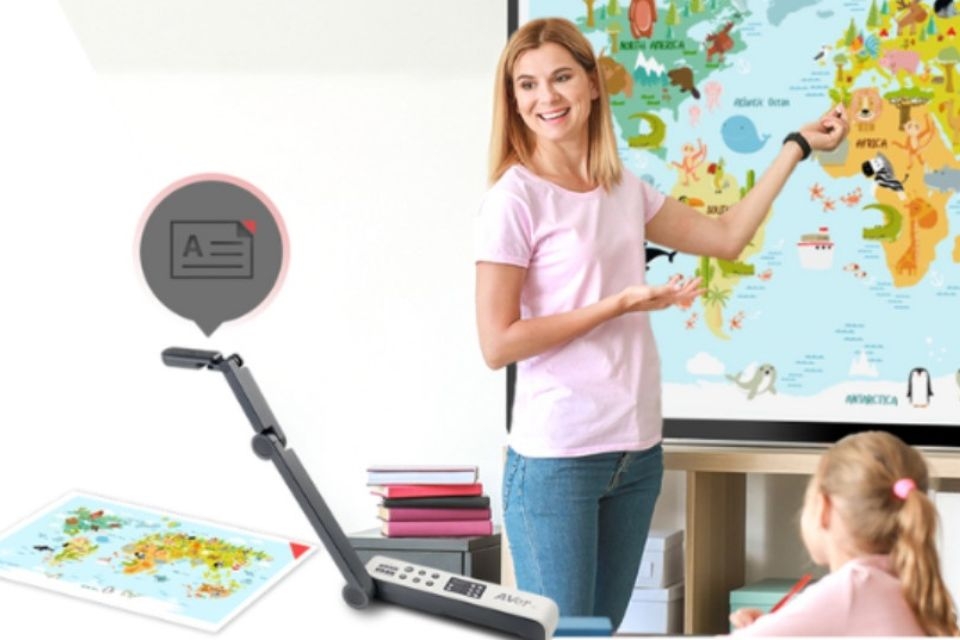 Máy chiếu vật thể được ứng dụng trong giáo dục.