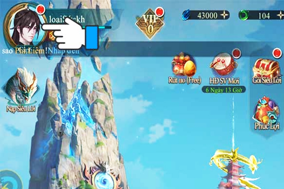 Truy cập game Sơn Hải Kinh 3D Mobile và nhấn vào biểu tượng Avatar.