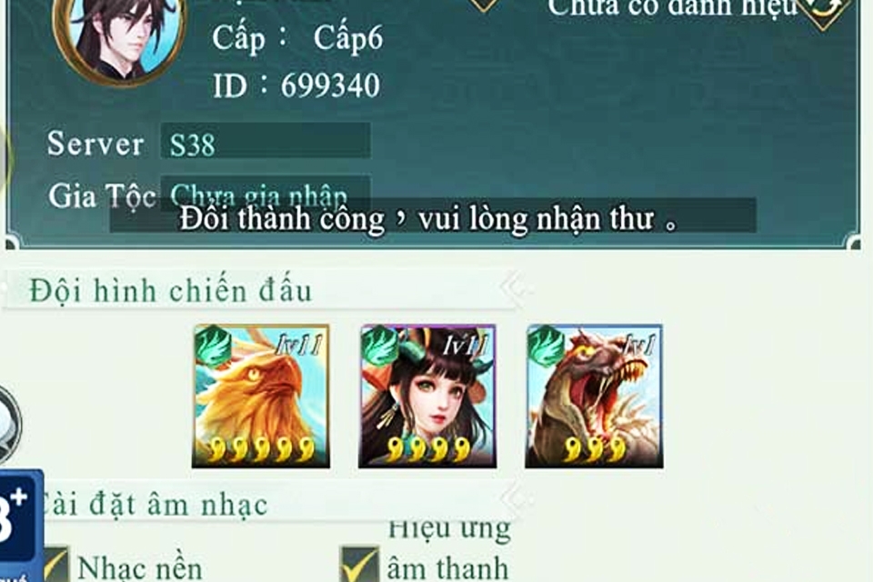 Nhận thông báo sau khi đổi mã code game.