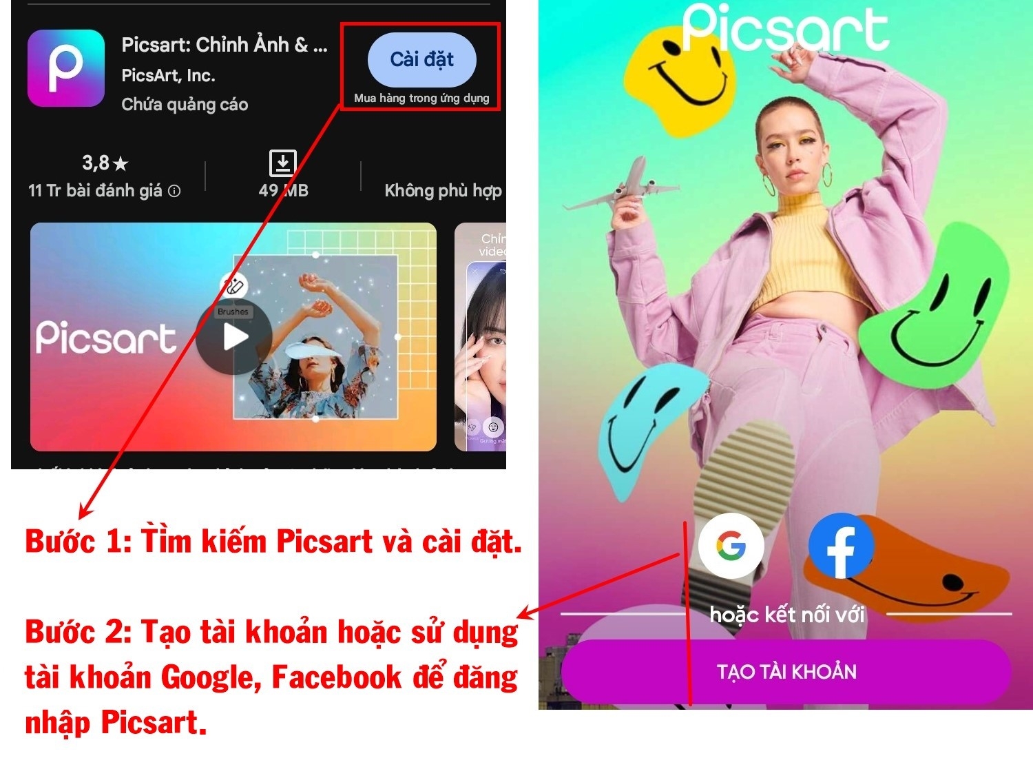 cách chèn logo vào ảnh bằng Picsart