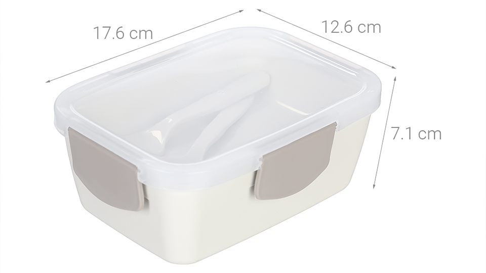 Kích thước hộp cơm nhựa hai tầng 930ml thương hiệu Delites