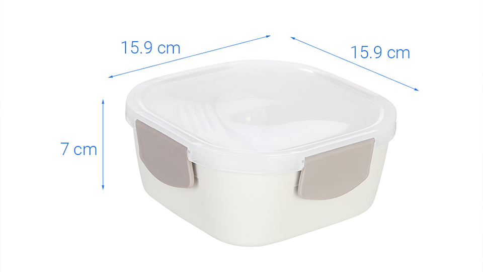 Kích thước hộp cơm nhựa hai tầng 1080ml thương hiệu Delites