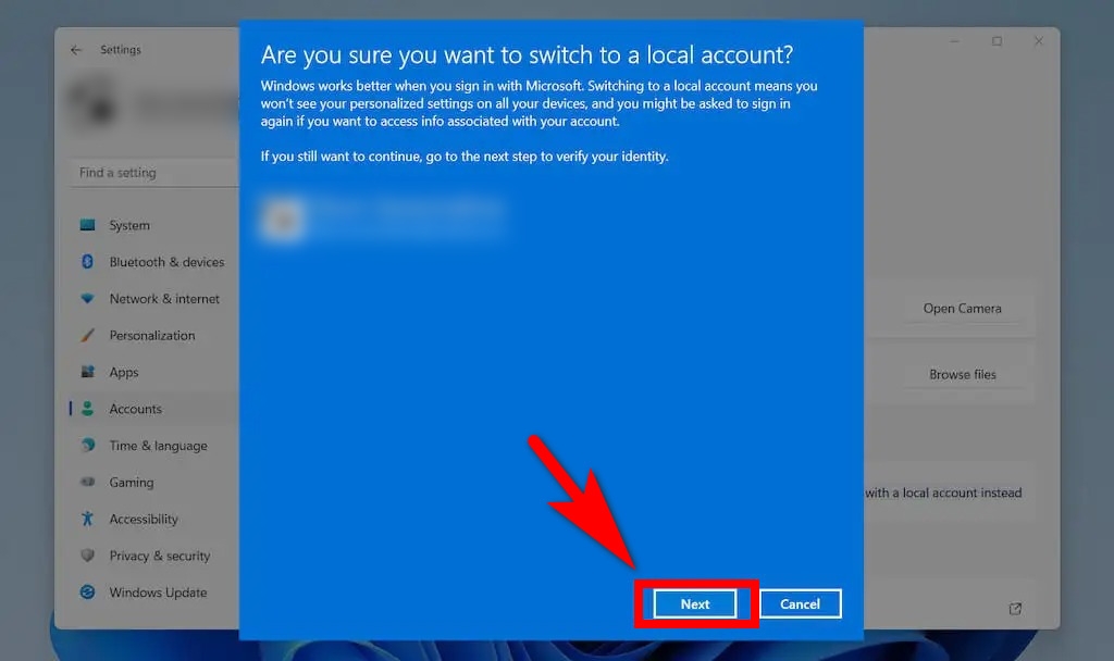 cách đăng xuất tài khoản microsoft trên máy tính Win 11 5