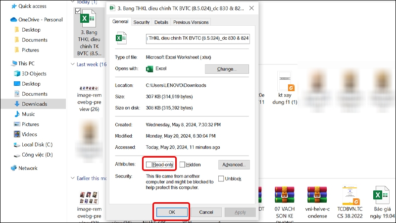 Gỡ bỏ chế độ Read Only trong Excel - hình 7