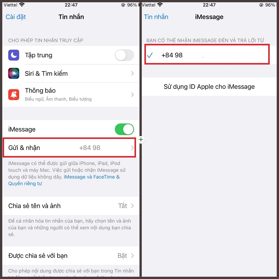 Tại sao điện thoại không nhận được tin nhắn SMS trên iPhone 10