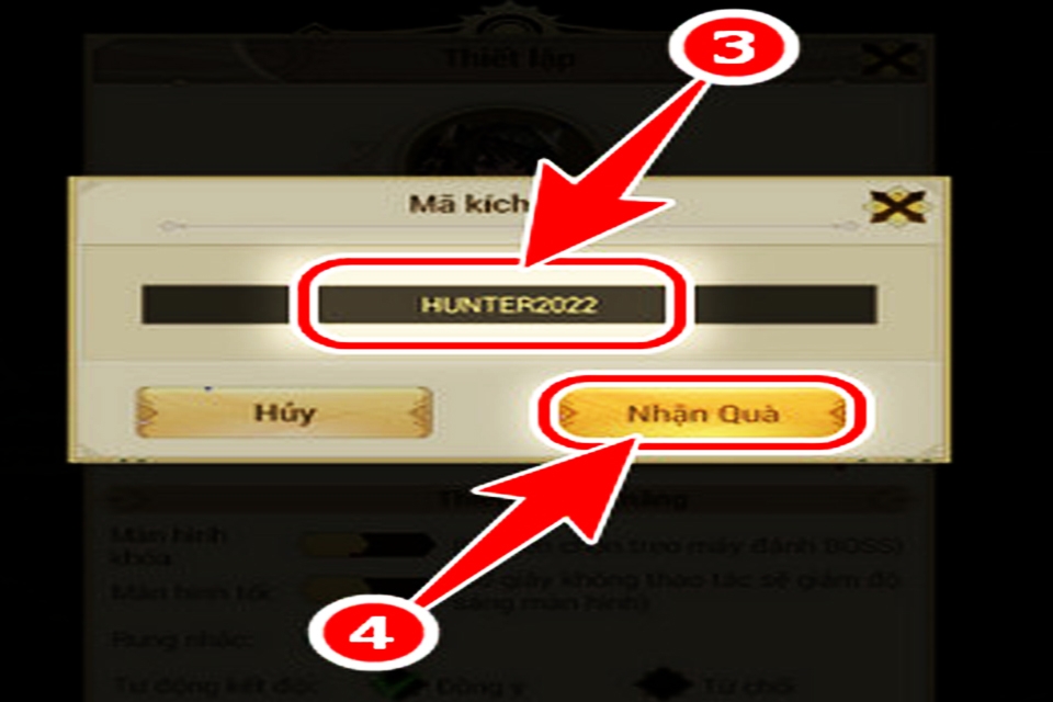 Nhấn nút Nhận quà để xác nhận.