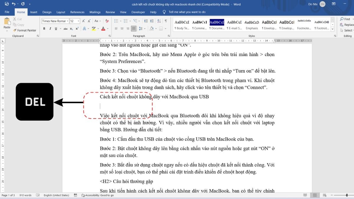 L i c ch d ng trong word h ng d n c ch kh c ph c nhanh ch ng