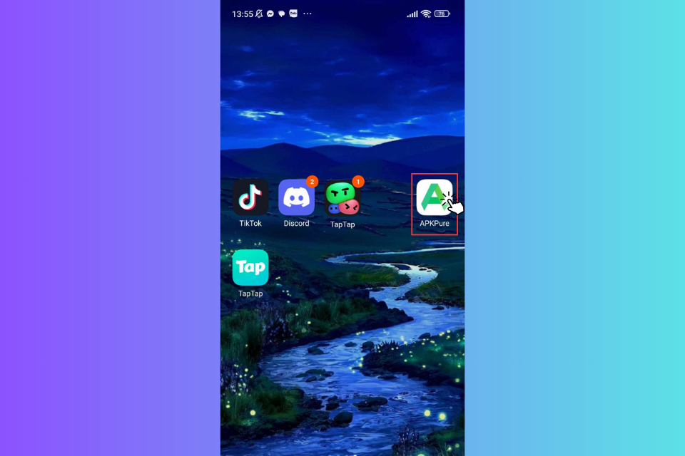 Truy cập ứng dụng APKPure trên thiết bị Android của bạn