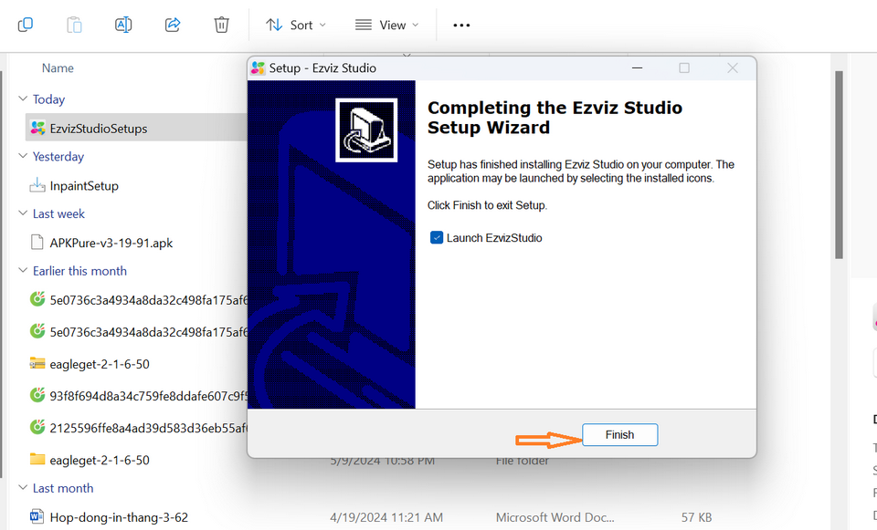 Kết thúc quy trình cài đặt ứng dụng