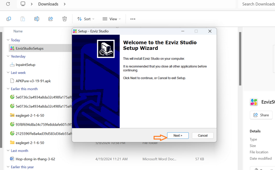 Thực hiện thao tác tiếp theo